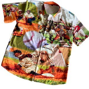 MENS Vintage Base Ball Collar Shirt